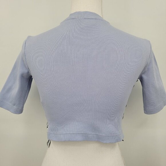 Adidas Originals Reveal Your Voice Ribbed Logo Tape Crop Top - Picture 7 of 10